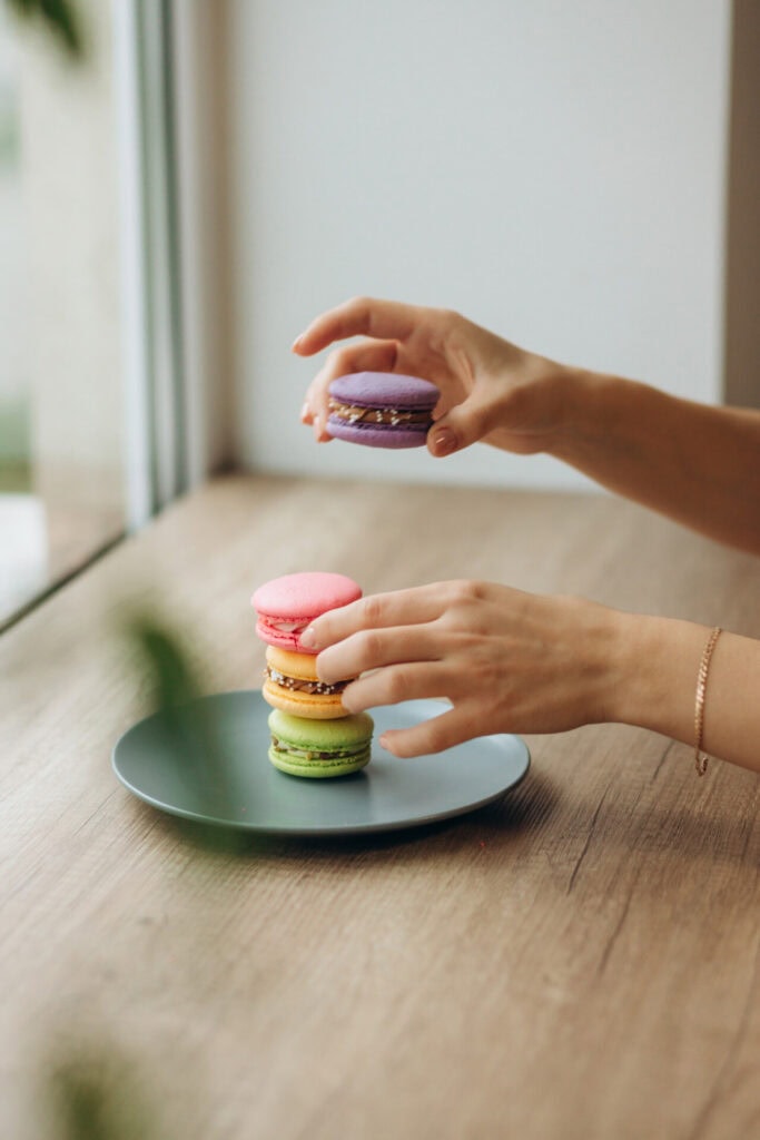 Sweet and colourful french macarons